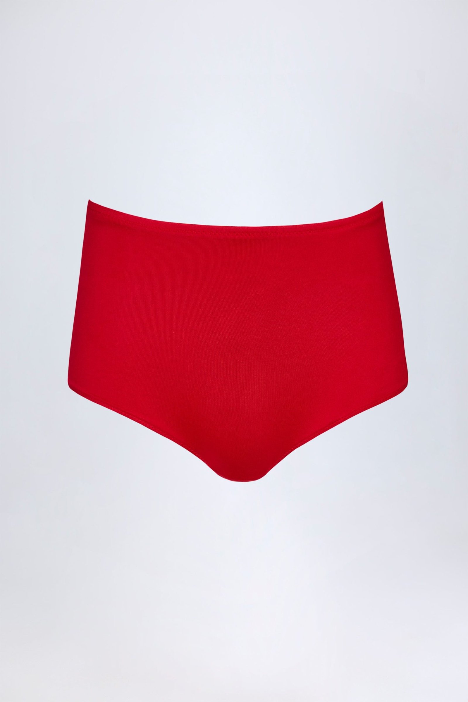Slinky Jersey Low-Rise Hotpants in Fire Red - Image 5