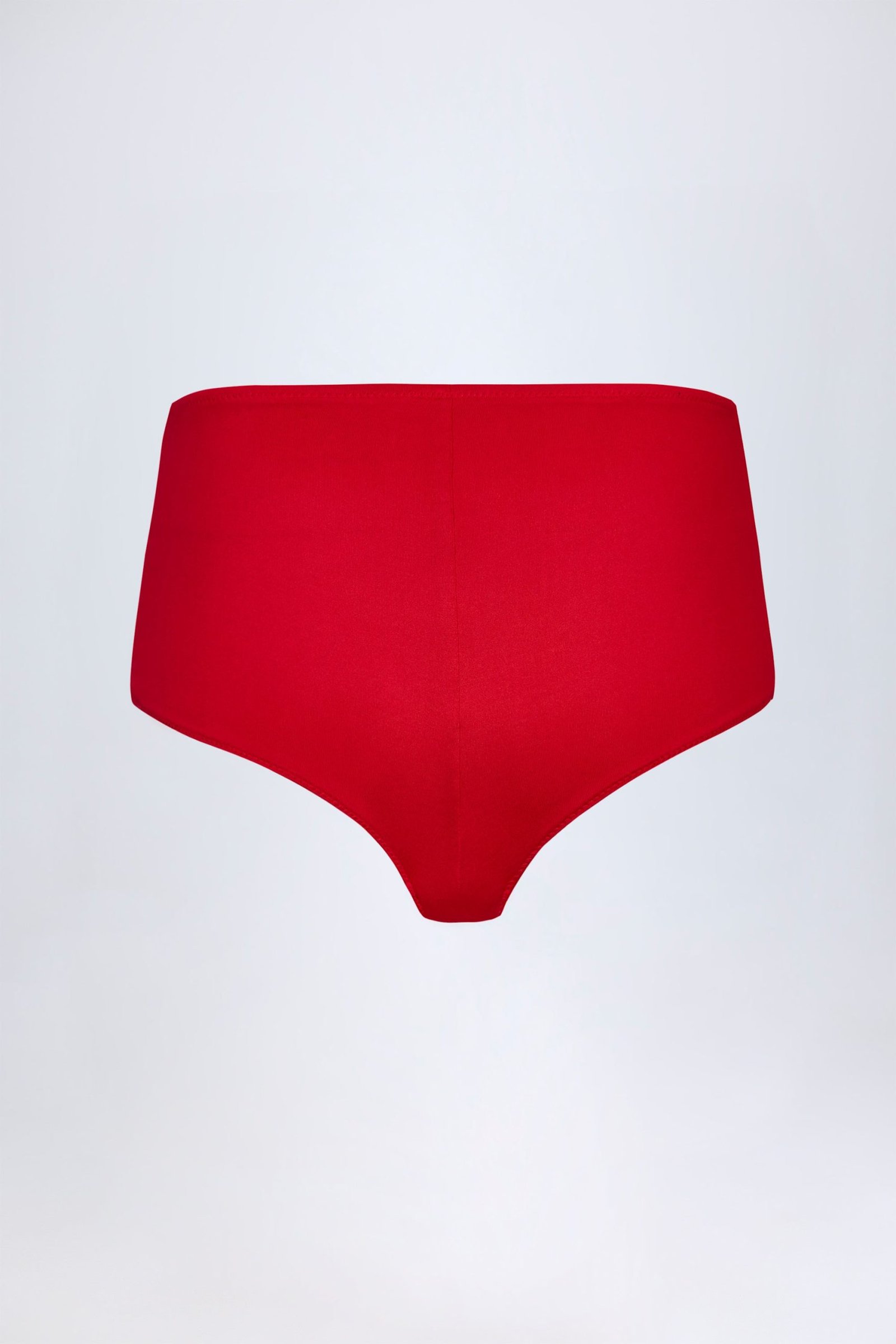 Slinky Jersey Low-Rise Hotpants in Fire Red - Image 6