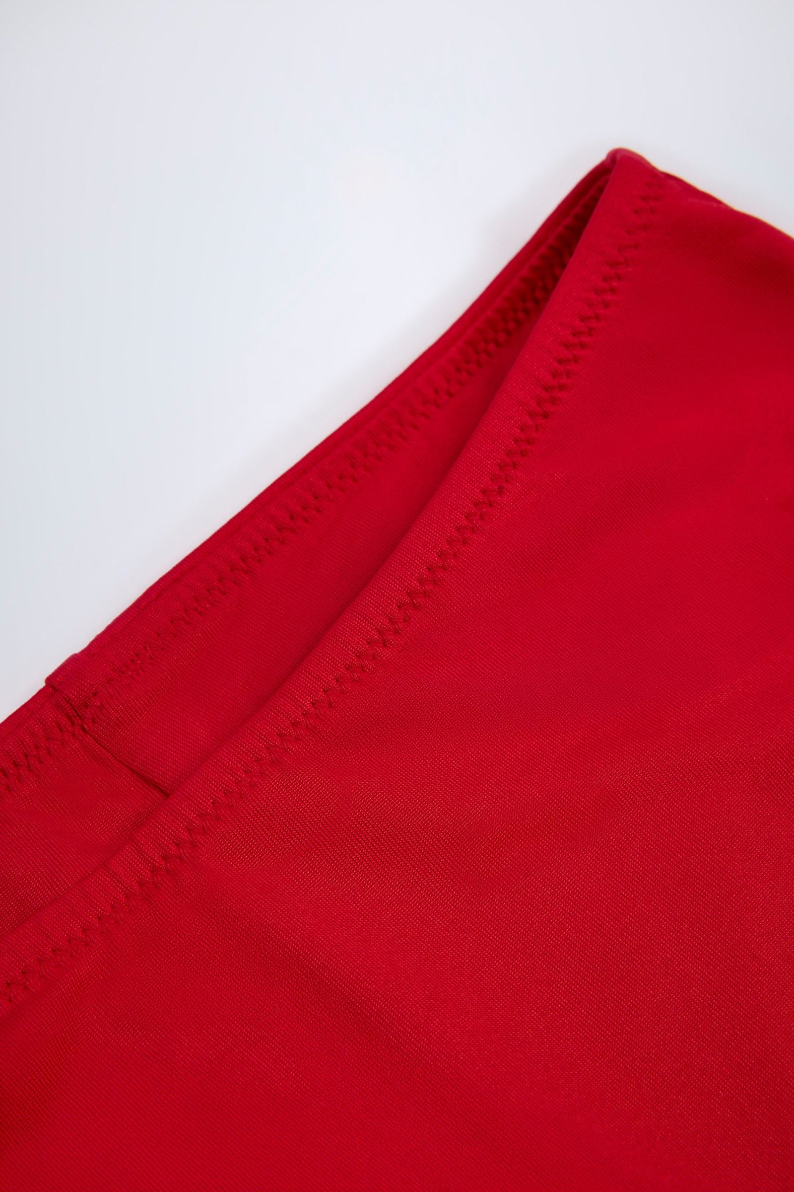 Slinky Jersey Low-Rise Hotpants in Fire Red - Image 7