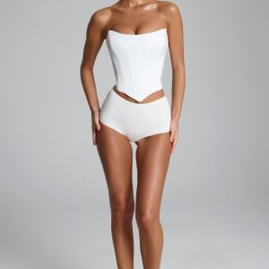 Slinky Jersey Low-Rise Hotpants in White
