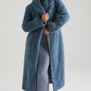 Long Shearling Coat in Blue