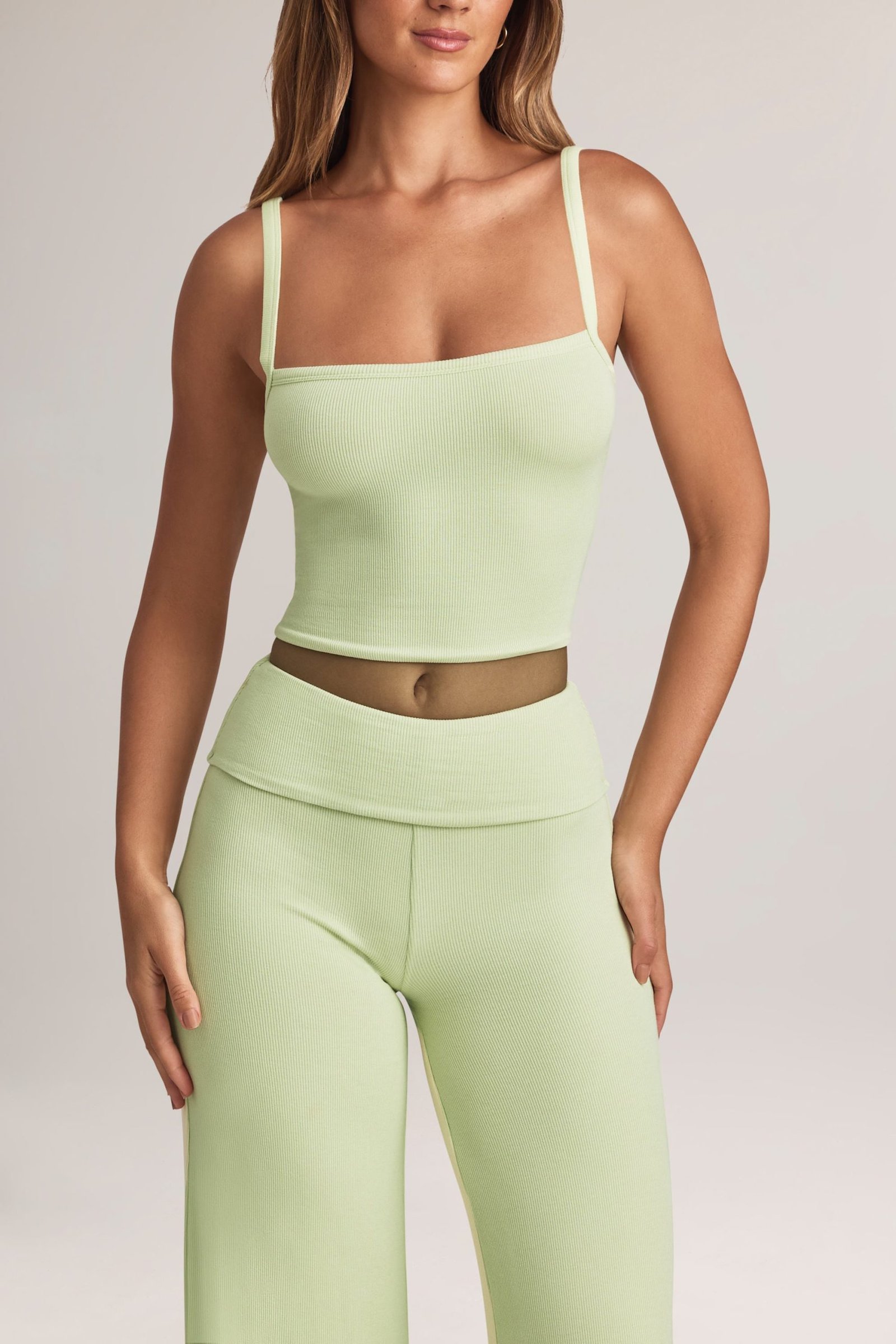Modal Square-Neck Camisole Top in Sage Green - Image 4