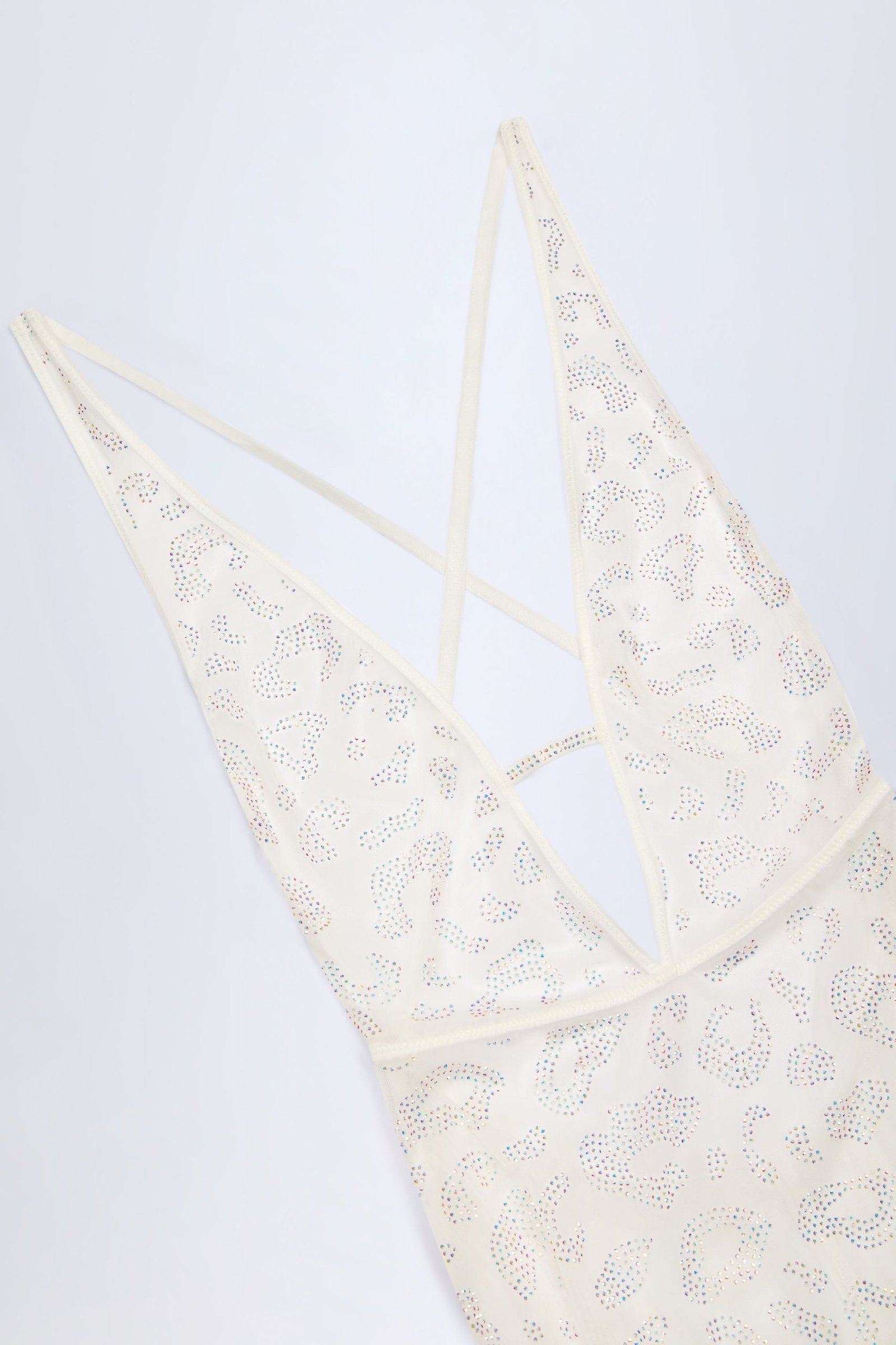 Embellished Backless Maxi Dress in White - Image 6