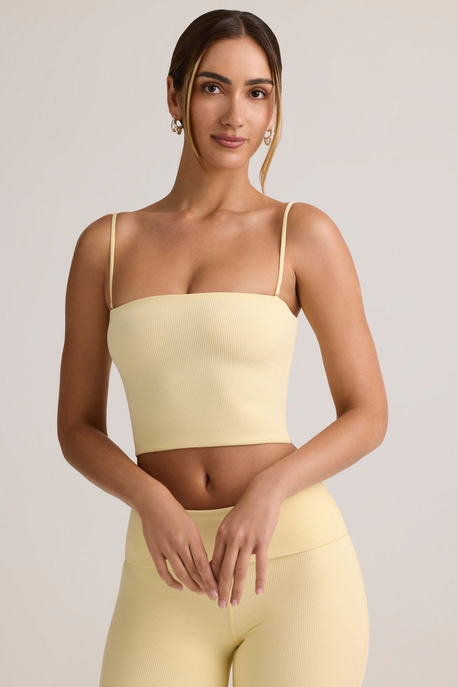 Modal Strapless Crop Top in Buttercream Yellow - Image 6